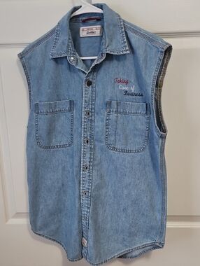 Levi's Strauss Denim Sleeveless Button-Up Shirt